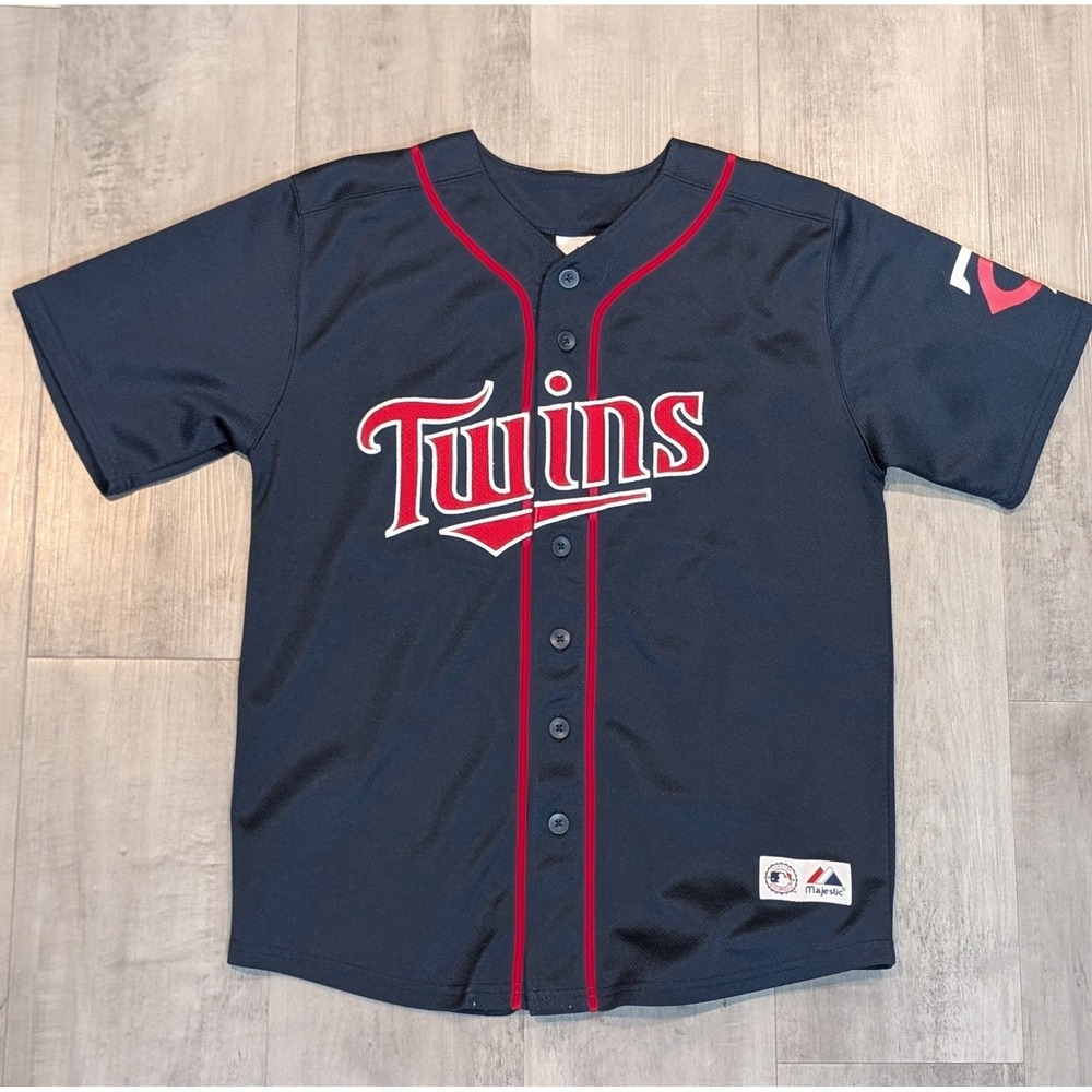 Majestic Minnesota Twins Joe Mauer Jersey Youth 14-16 Fits Women's M